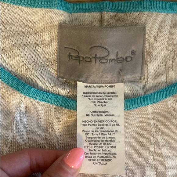 Pepa Pombo Knit Blue & White Sweater  Size Small - Picture 2 of 7
